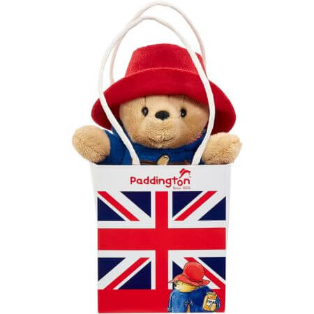 Classic Paddington Bear in Union Jack Bag - ALPYN Toys and Games