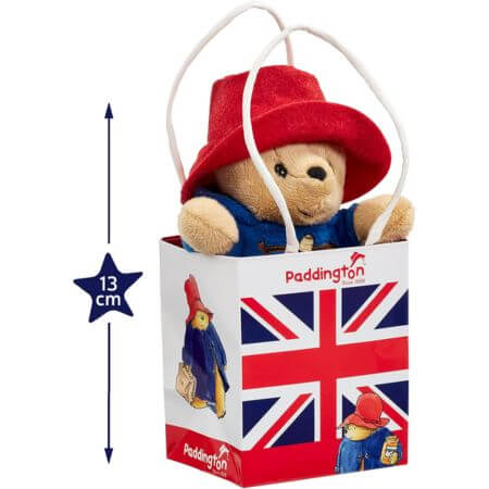 Classic Paddington Bear in Union Jack Bag - ALPYN Toys and Games