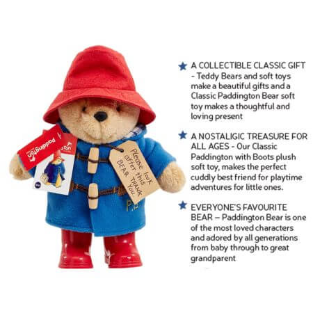 Classic Paddington Bear with Boots - ALPYN Toys and Games