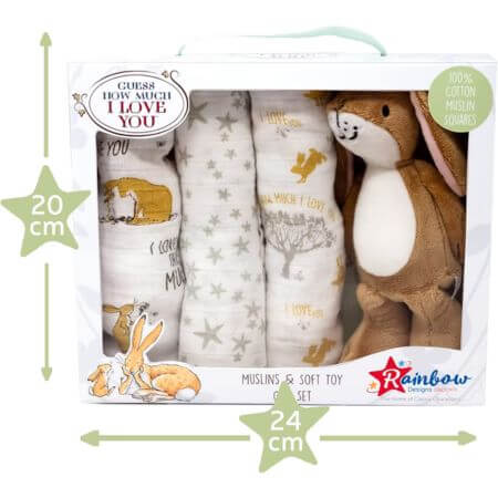 Guess How Much I Love You Soft Toy with Muslin Gift set - ALPYN Toys and Games