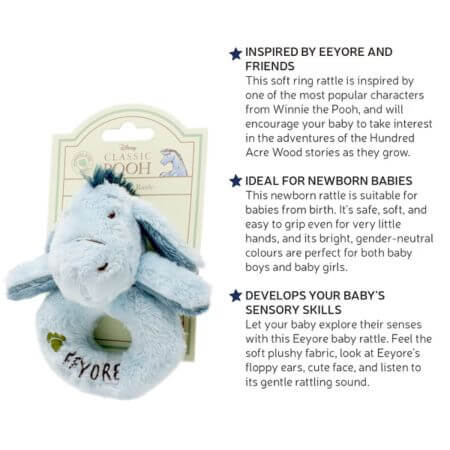 Hundred Acre Wood Eeyore Ring Rattle - ALPYN Toys and Games