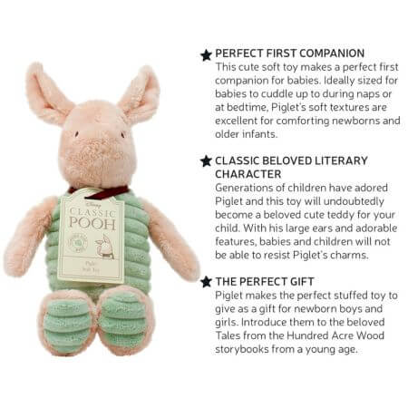 Hundred Acre Wood Piglet Soft Toy - ALPYN Toys and Games