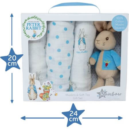 Peter Rabbit Soft Toy & Muslin Gift Set - ALPYN Toys and Games